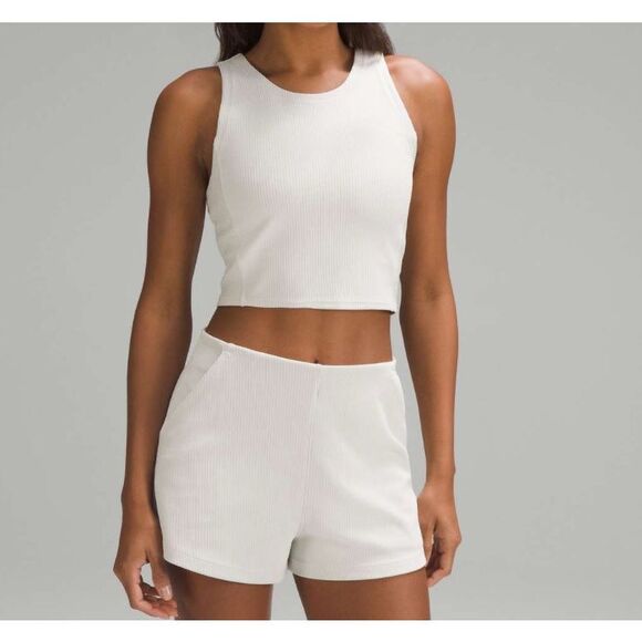 lululemon athletica Tops - Lululemon Ribbed Softstreme Cropped Tank Top, Bone, EUC, Size 6